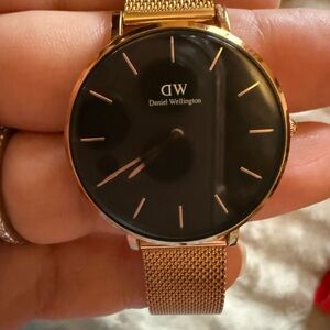Daniel Wellington rose gold and black watch